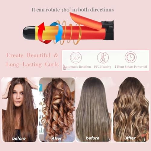 28mm Rotating LED Curling Iron for All Hair Types