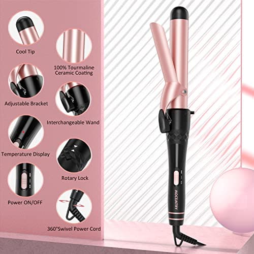 MAX-T 5-in-1 Ceramic Curling Iron Set for All Hair Types