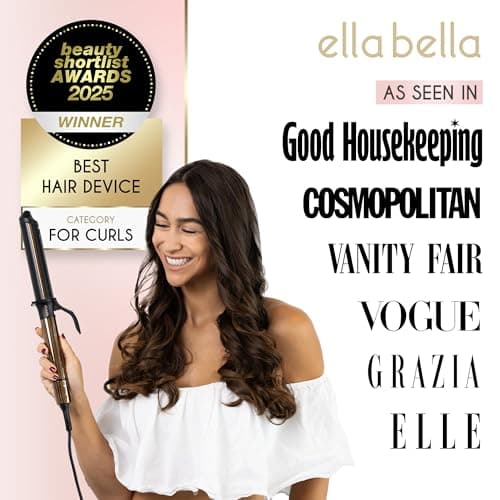 ELLA BELLA 1 Inch Ceramic Curling Iron • Professional Hair Wand