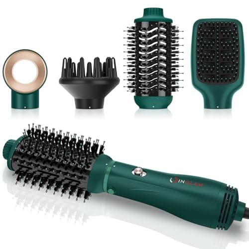 IG INGLAM Hair Dryer Brush Set, 4-in-1 Blower with Negative Ions Tech, 3 Heat Settings