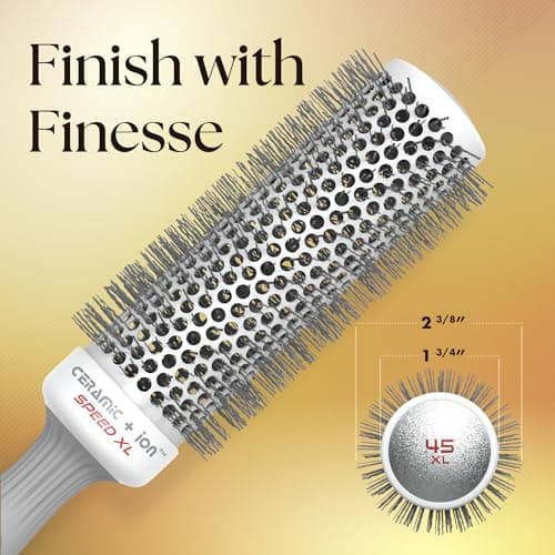 Olivia Garden Ceramic Ion Speed XL Round Thermal Hair Brush - Professional Blowout for Normal to Thick Hair