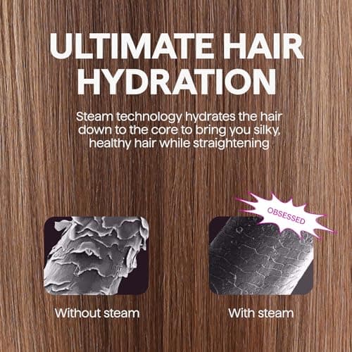 Wavytalk Pro 3-in-1 Steam Hair Straightener Brush – Pink