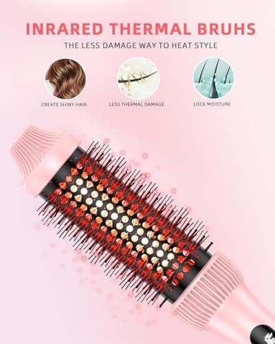 DORISILK 1.5 Inch Dual Voltage Heated Round Brush for Sleek, Shiny Hair - Blowout, Curl & Straighten - Travel-Safe