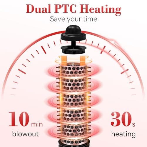 Ufree Ionic 1.5 Inch Heated Curling Brush, 30s Fast Heat, 9 Temp Settings, Travel Styling Tool, Gifts for Women