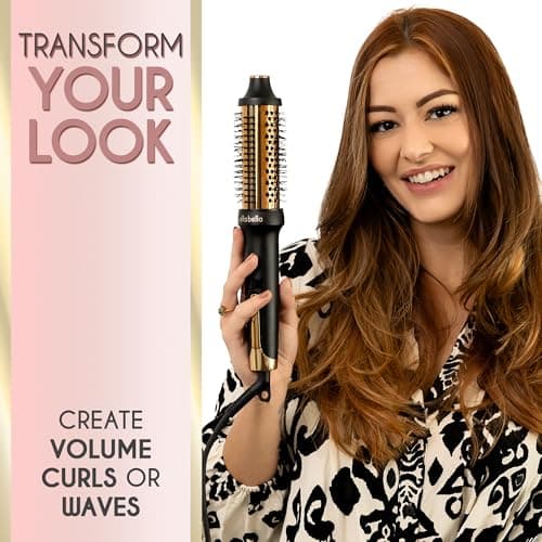 ELLA BELLA Negative ION Plasma Heated Round Brush • Volumizer & Curler • Fast HeatUp • Dual Voltage