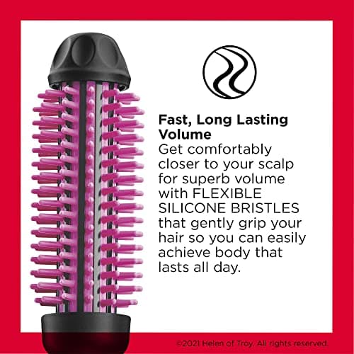 REVLON Heated Hair Brush | Fast Volume & Smooth Styles (Black/Pink)