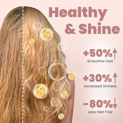 Visofo Rose-Gold Wavy Thermal Brush, 1.5" Heated Curling Iron, Fast Heating, Voluminous Curls
