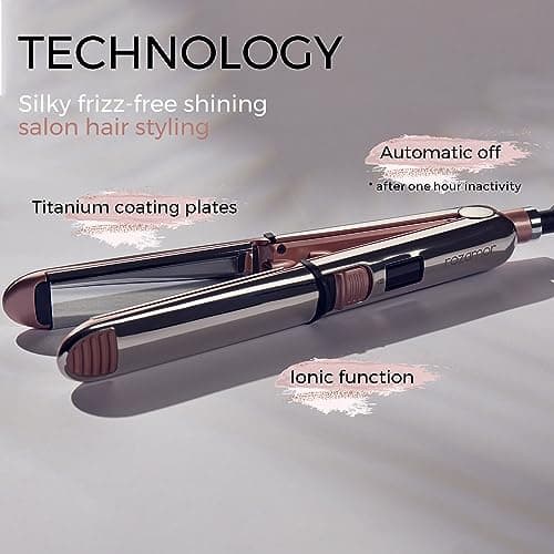 Titanium Ionic 2-in-1 Flat Iron, Fast Heating, Dual Voltage, Pink