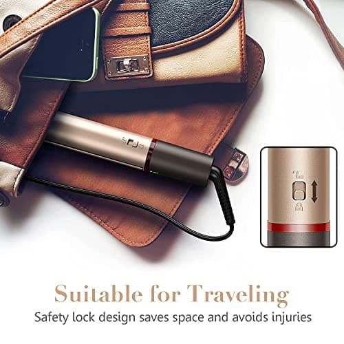 FURIDEN Salon-Quality Hair Straightener & Curler 2-in-1 Flat Iron | Fast Results, Long Lasting