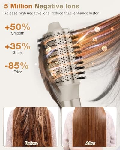 7MAGIC High-Speed Negative Ionic Hair Dryer Brush & 6-in-1 Styler 110,000 RPM Fast Drying Volumizing Straightening