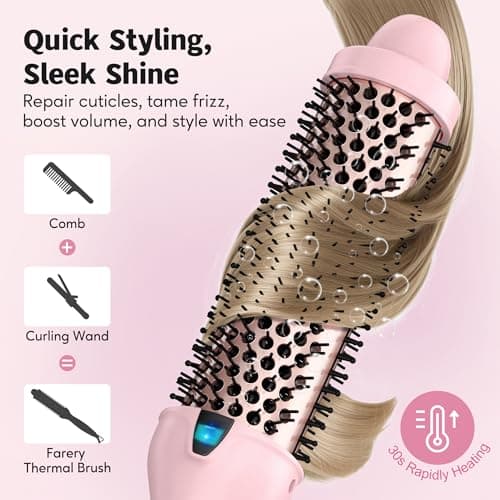 Ceramic Curling Wand for Big Bouncy Curls, Dual Voltage, 1.5" Barrel, Adjustable Temps, Non-Blowing Heat