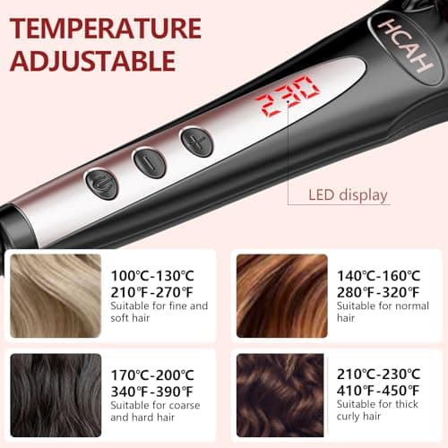 28 Temperature Settings ceramic straightener brush for fine hair, frizz-free & included glove