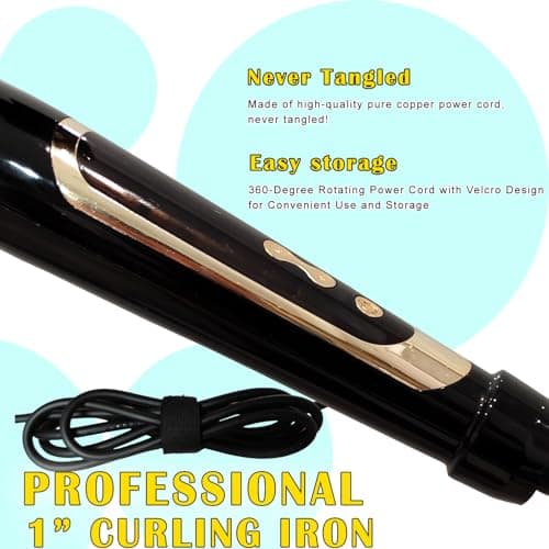 ABP 1 Inch Ceramic Coating Curling Iron with LED Heat Up to 450°F