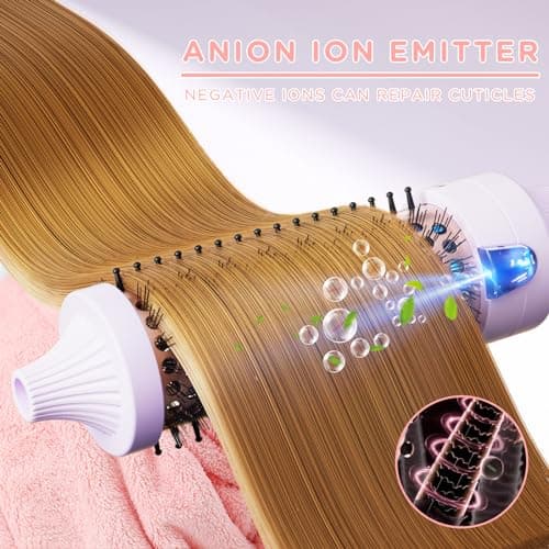 K&K Thermal 1.5 Inch Ionic Heated Round Brush for Shine and Smoothness
