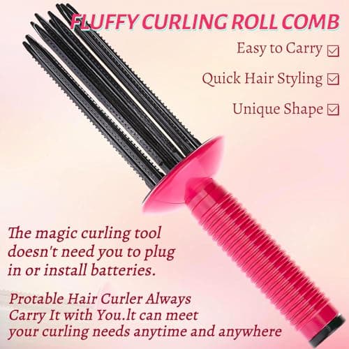 Voluminous Curls Hair Styling Tool - Curling Brush & Lift Comb