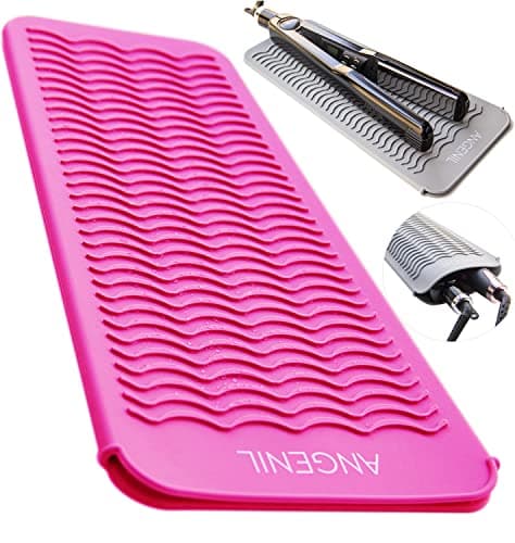 ANGENIL Professional Silicone Heat Mat & Cover for Hair Straighteners, Curling Irons and More, Grey