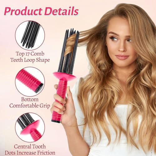 Voluminous Curls Hair Styling Tool - Curling Brush & Lift Comb