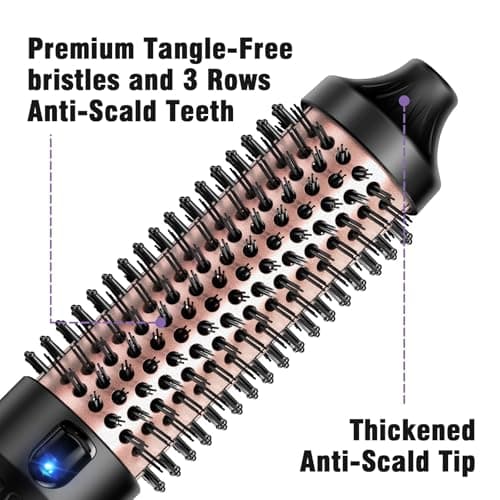 Zavarea CarePro 1.5 Inch Thermal Brush, Negative Ion & Cool-Air Tech, Shiny & Smooth Hair