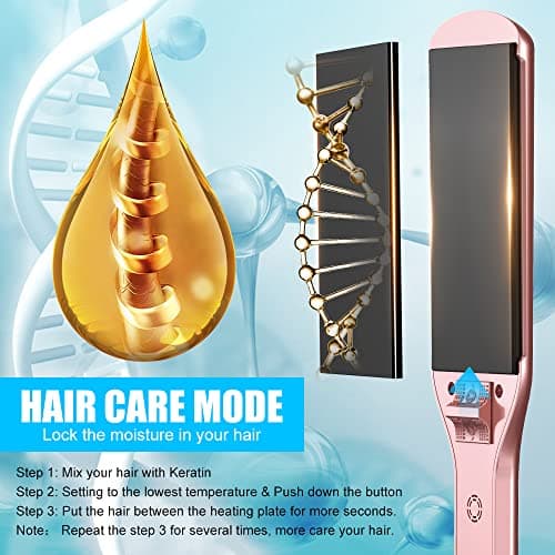 Instant Heating 5 Temp Adjustments Anti-Static 2.16" Large Titanium Hair Straightener