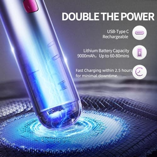 Portable Cordless Hair Straightener for Women, 10s Fast Heating, Plasma Ionic Tech
