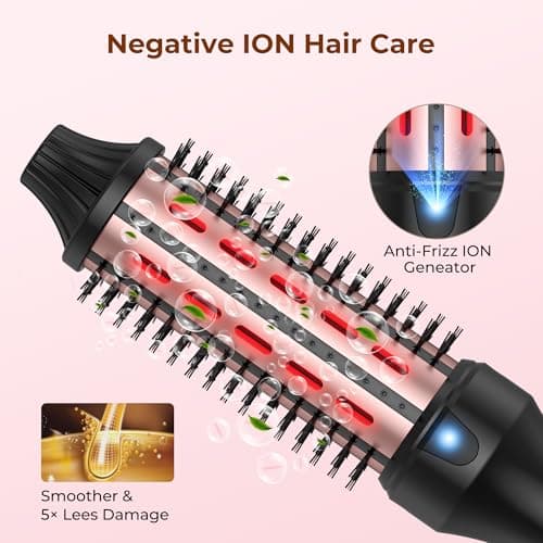 Thermal Brush for Women: 1.5" Red Light Heated Curling & Straightening