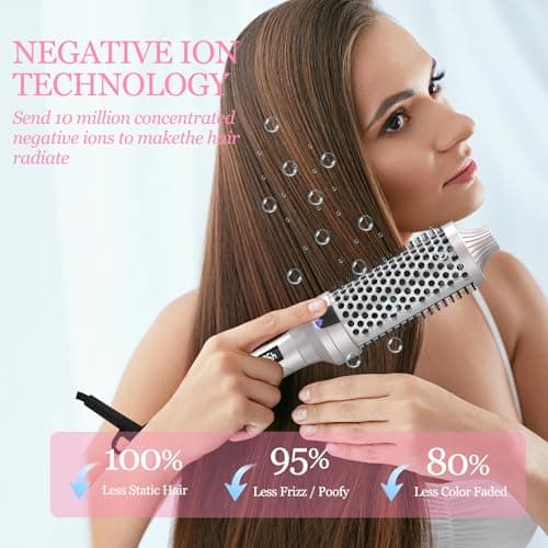 K&K Thermal Brush - 1.7 inch Heated Round for Volume & Straightening/Curling