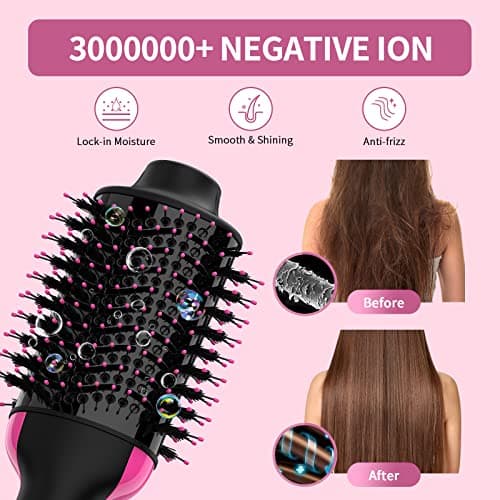 4 in 1 Hair Dryer, Styler, Volumizer & Straightener with Negative Ion & CeramicTitanium Barrel