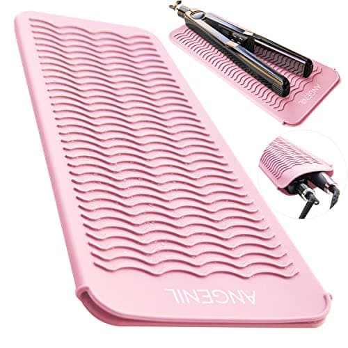 ANGENIL Professional Silicone Heat Mat & Cover for Hair Straighteners, Curling Irons and More, Grey
