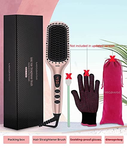 2025 MEGAWISE Ceramic Anti-Scald Dual Voltage Hair Straightener (Pink)
