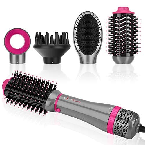 IG INGLAM Hair Dryer Brush Set, 4-in-1 Blower with Negative Ions Tech, 3 Heat Settings