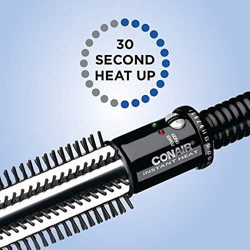 CONAIR Instant Heat Curling Iron Brush, 1.125-Inch Barrel - Short to Medium Hair