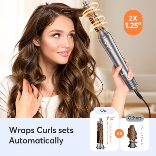 5 in 1 Hair Styler - Curl, Volumize, Straighten, Frizz-Free, 300 Million Ions, Multi Styler Gift for Women