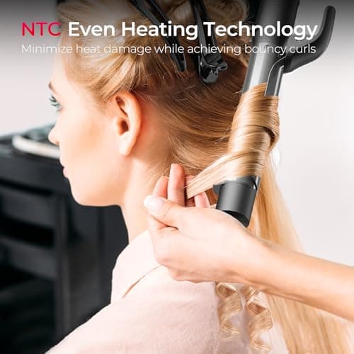TYMO 3-in-1 Ceramic Curling Iron - Fast Heating, 5 Temps, Dual Voltage for Shiny Curls