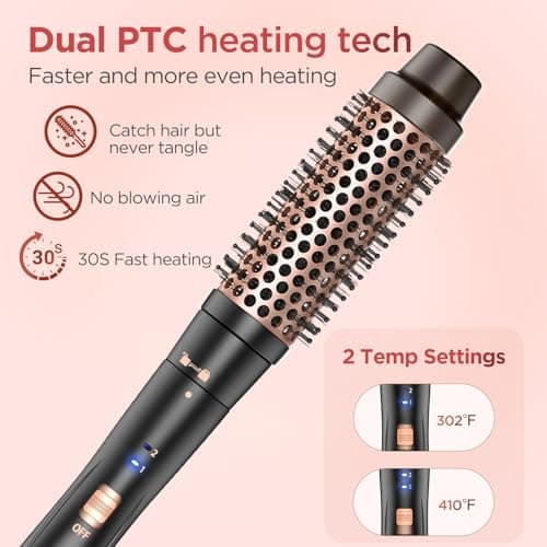 5-in-1 Curling Iron Set with Thermal Brush & 3 Barrel Irons (0.35" - 1.25")