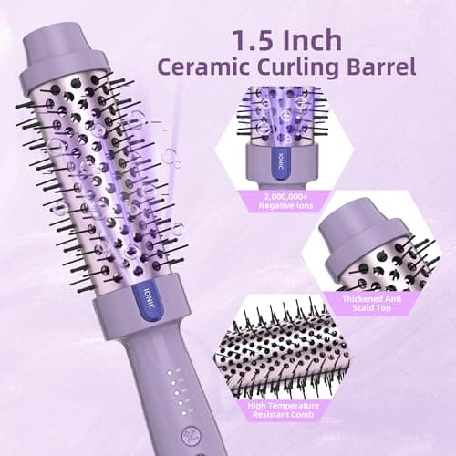 1.5 Inch Ceramic Ionic Curling Iron with 5 Temp Settings, Purple