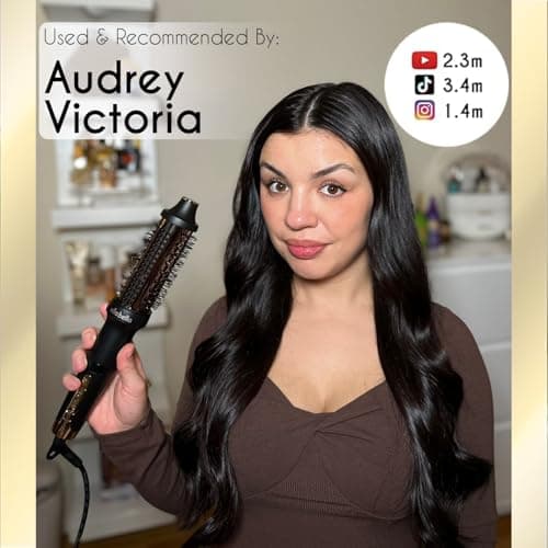 ELLA BELLA Negative ION Plasma Heated Round Brush • Volumizer & Curler • Fast HeatUp • Dual Voltage