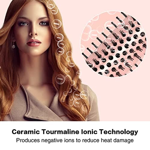 PHOEBE 1.25 Inch Double PTC Ceramic Curling Iron Brush - Black