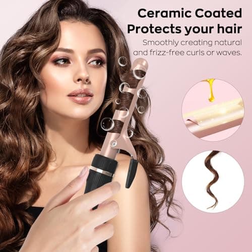 Javelove 3-in-1 Curling Iron Set with Thermal Brush & Ceramic Wands
