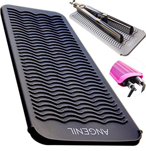 ANGENIL Professional Silicone Heat Mat & Cover for Hair Straighteners, Curling Irons and More, Grey
