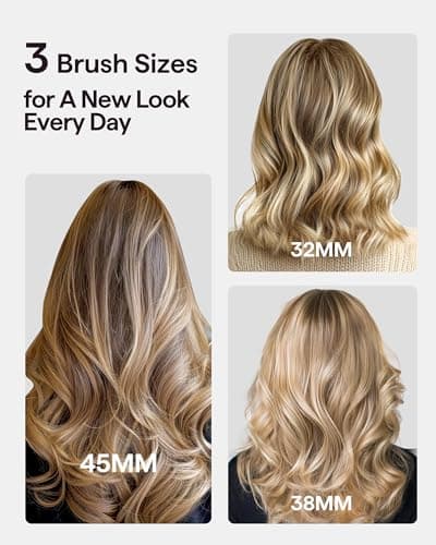Wavytalk Pro Curling Brush Set - Dual Voltage Thermal Brush for Shiny Blowout