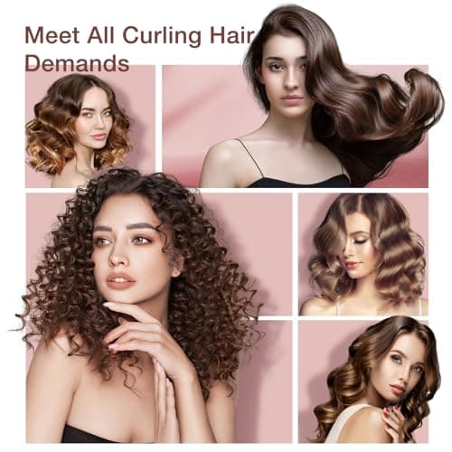 5-in-1 Instant Heat Curling Iron Set with Brush & Gloves