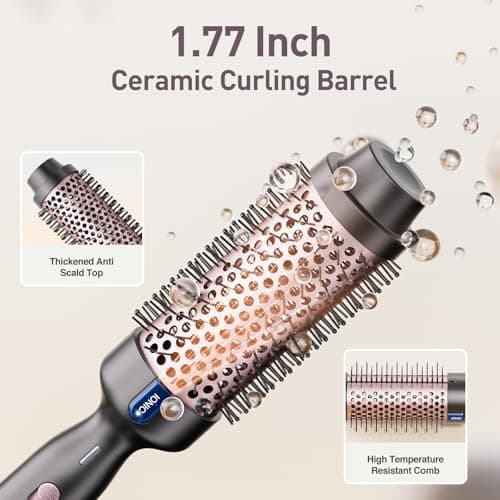 Rose Gold 1.77 Inch Thermal Round Hair Curling Iron with 2 Temp Settings