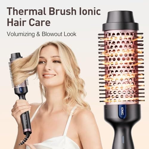 Rose Gold 1.77 Inch Thermal Round Hair Curling Iron with 2 Temp Settings