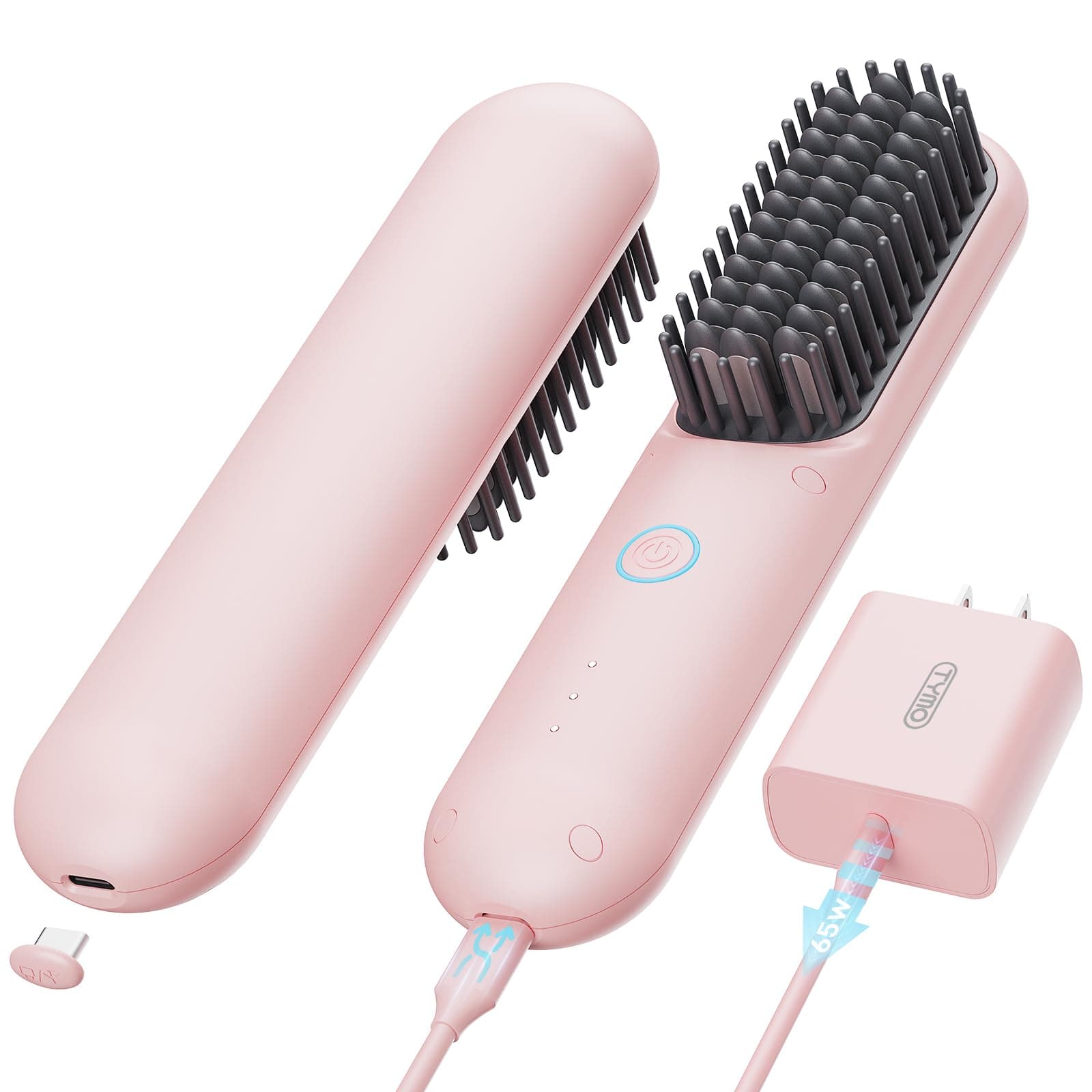 TYMO Cordless Mini Ionic Hot Comb Straightener for Women