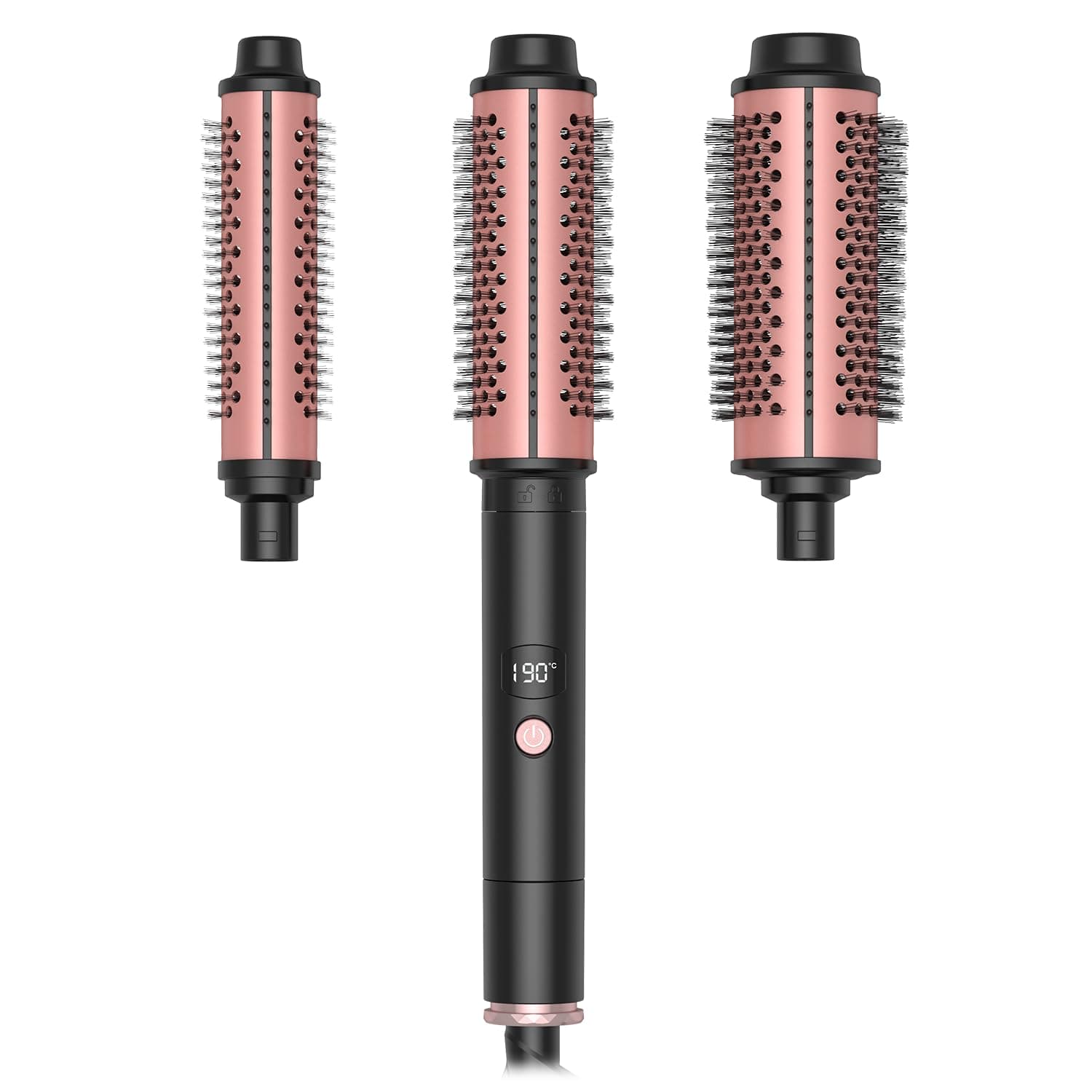 3-in-1 Thermal Curling Brush with Negative Ion & Interchangeable Heads