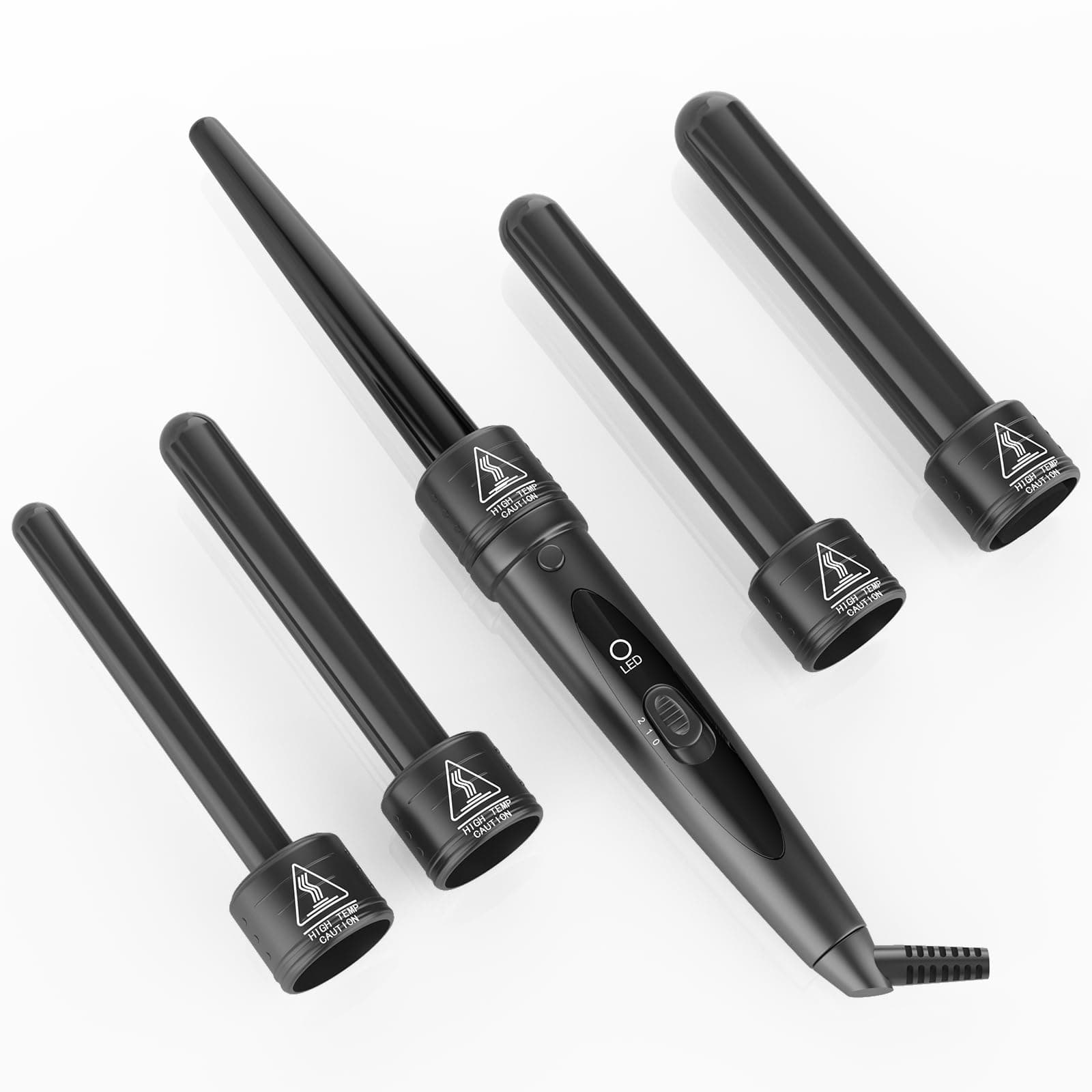 5-in-1 Ceramic Tourmaline Curling Iron Set for All Hair Types