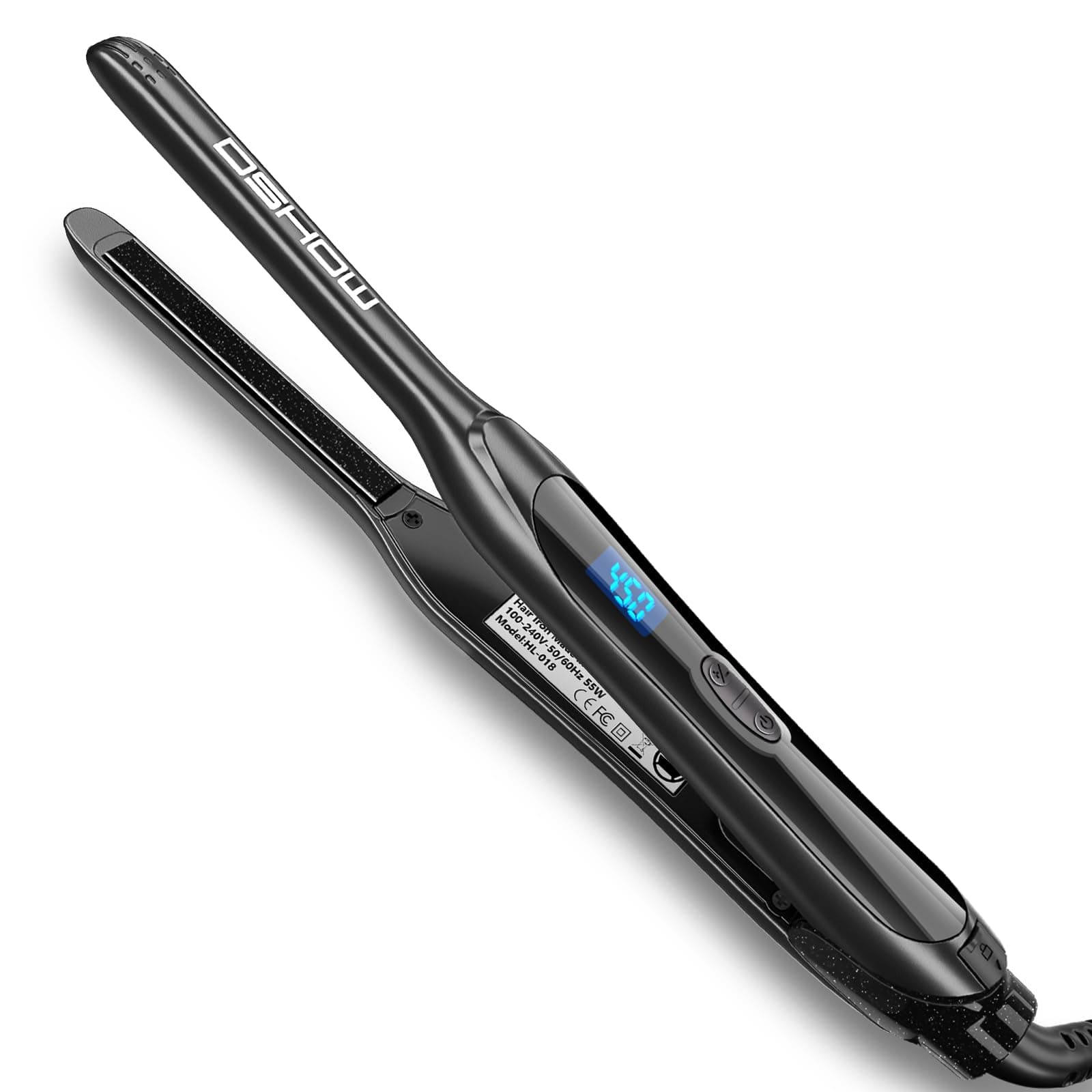 DSHOW 3/10" Mini Flat Iron for Short Hair (Black)