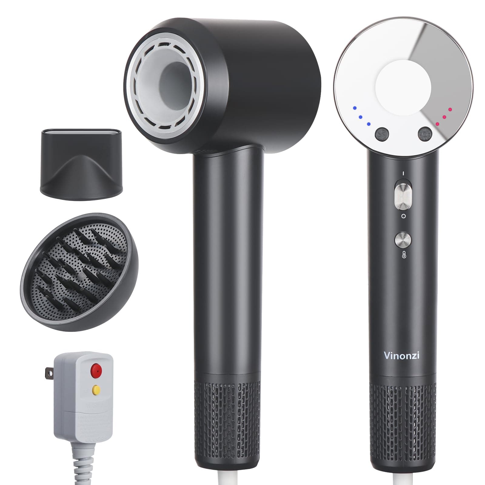 Ionic High-Speed Travel Hair Dryer for Fast Curling, Low Noise and Safety Certified