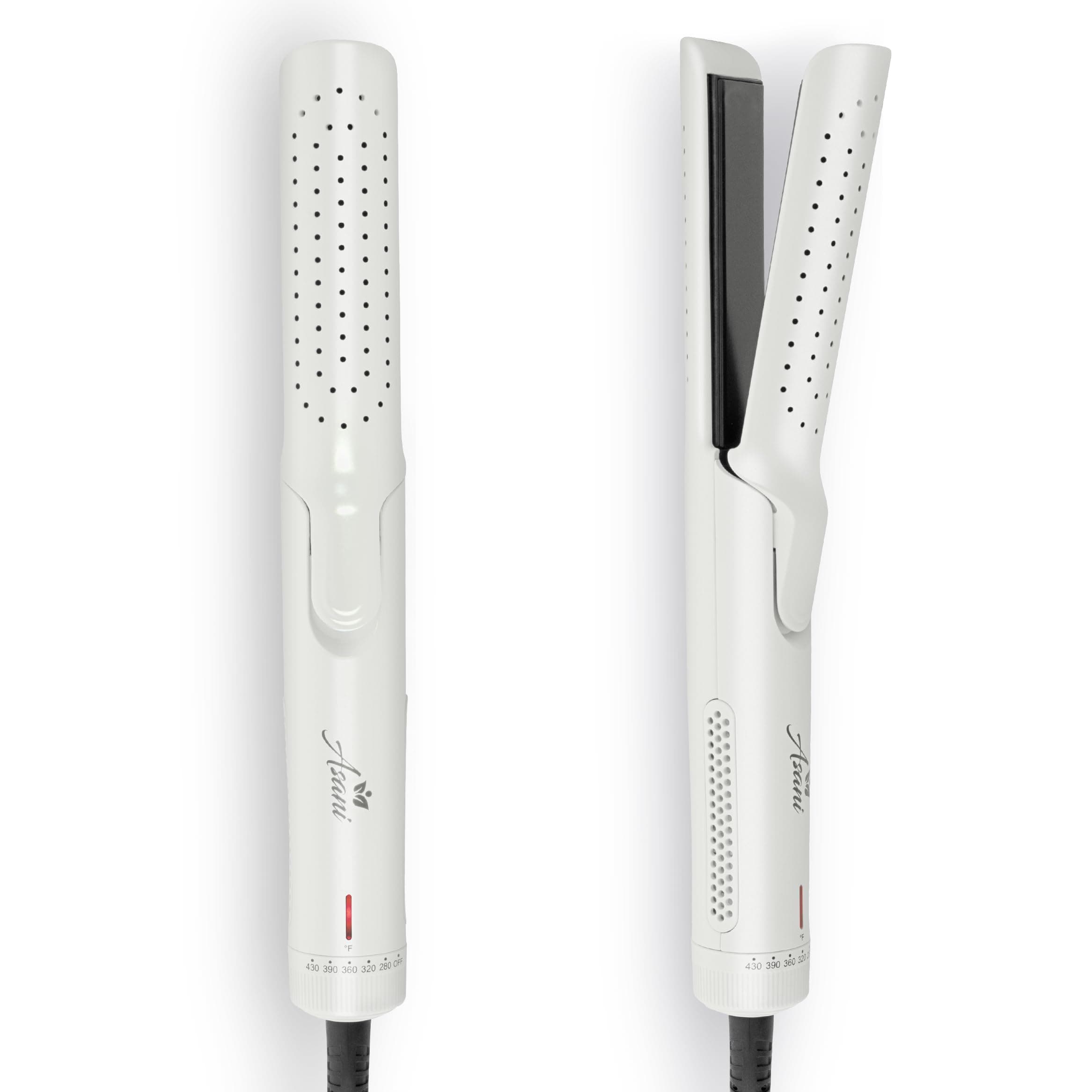 Asani 360° Airflow Styler - 2-in-1 Curling Wand & Hair Straightener for All Hair (White)