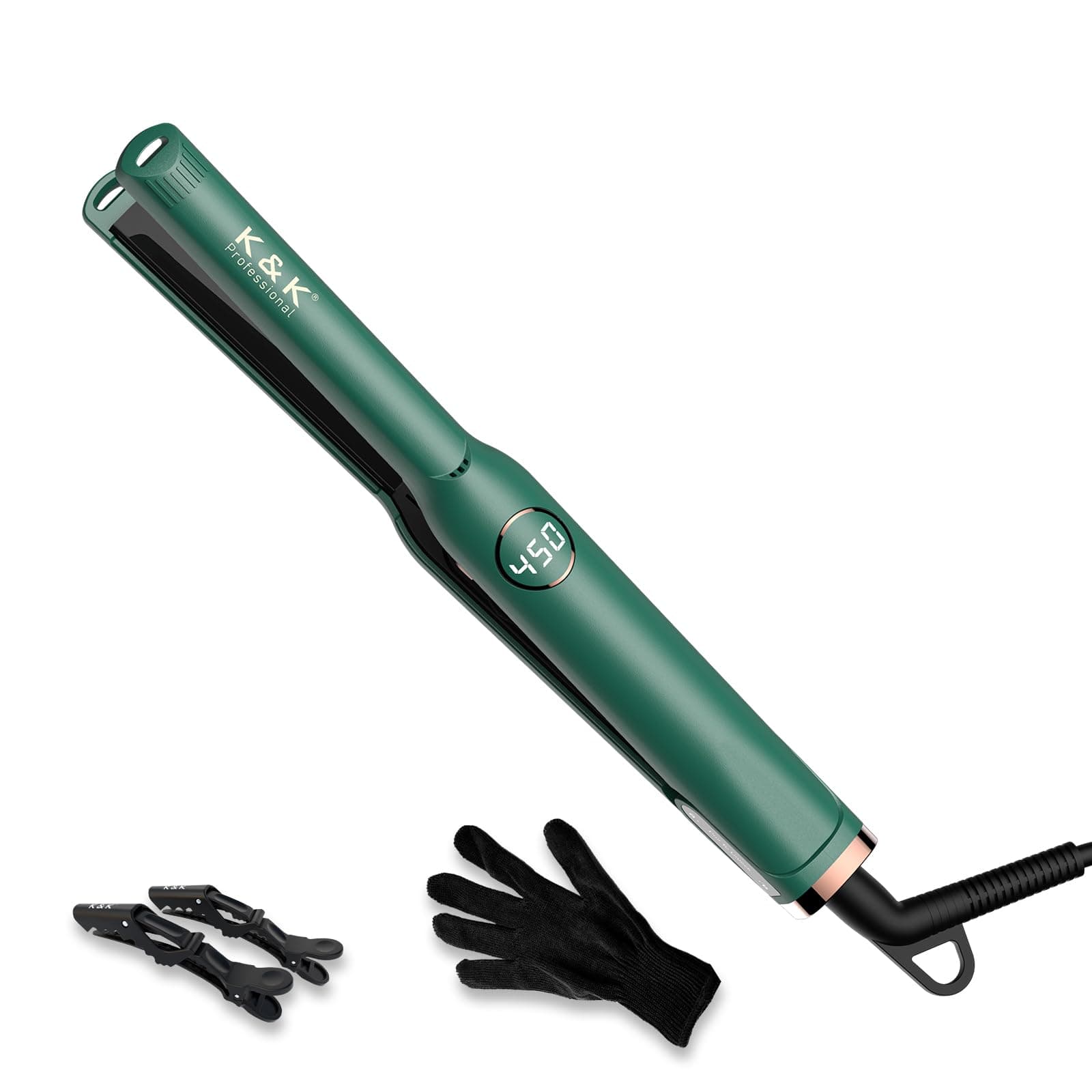 Mini Ionic Tourmaline Ceramic 0.5 inch Swivel Hair Straightener (Green)